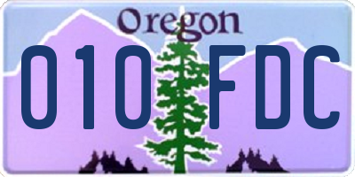 OR license plate 010FDC