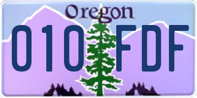 OR license plate 010FDF
