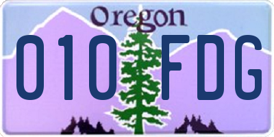 OR license plate 010FDG