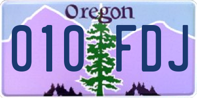 OR license plate 010FDJ