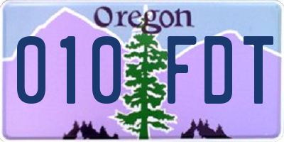 OR license plate 010FDT