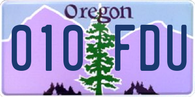 OR license plate 010FDU