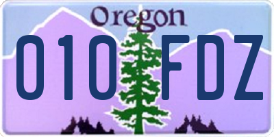 OR license plate 010FDZ