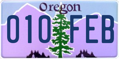 OR license plate 010FEB