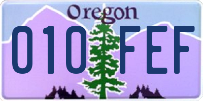 OR license plate 010FEF
