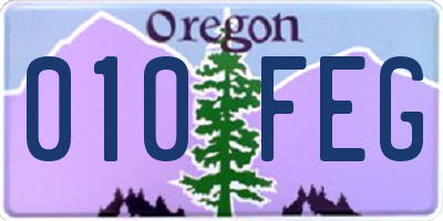 OR license plate 010FEG