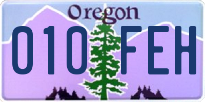 OR license plate 010FEH