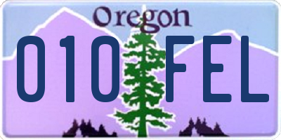OR license plate 010FEL