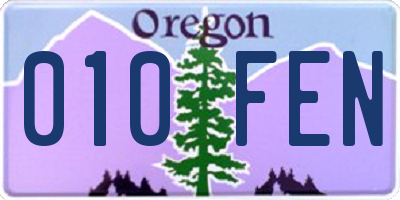 OR license plate 010FEN