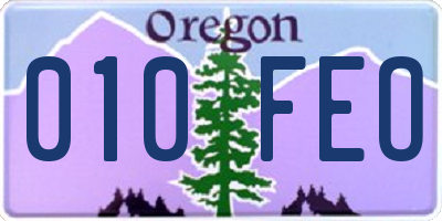 OR license plate 010FEO