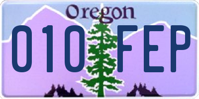 OR license plate 010FEP