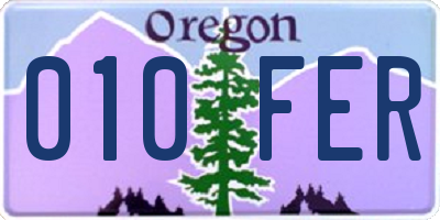 OR license plate 010FER