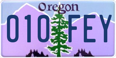 OR license plate 010FEY