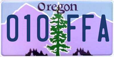 OR license plate 010FFA