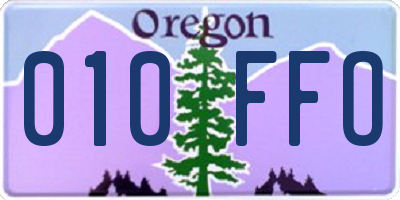 OR license plate 010FFO