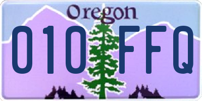 OR license plate 010FFQ