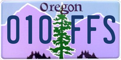 OR license plate 010FFS