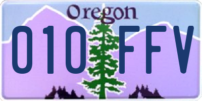 OR license plate 010FFV
