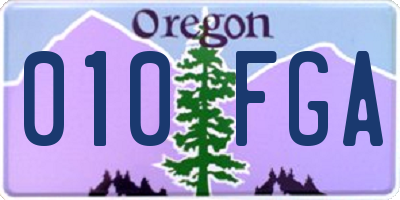 OR license plate 010FGA