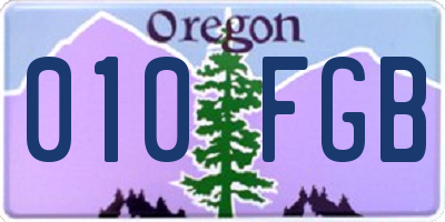 OR license plate 010FGB