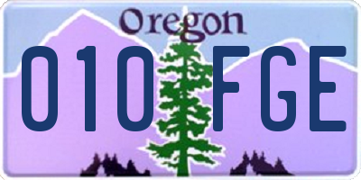 OR license plate 010FGE