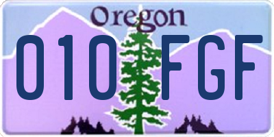 OR license plate 010FGF
