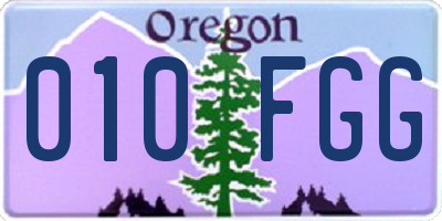 OR license plate 010FGG