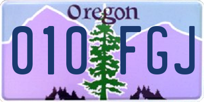 OR license plate 010FGJ