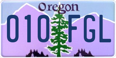OR license plate 010FGL