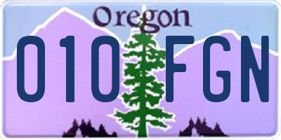 OR license plate 010FGN