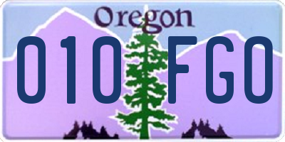 OR license plate 010FGO