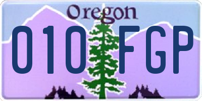 OR license plate 010FGP