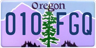 OR license plate 010FGQ