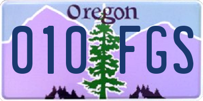OR license plate 010FGS