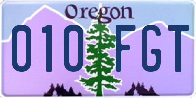 OR license plate 010FGT