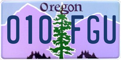 OR license plate 010FGU