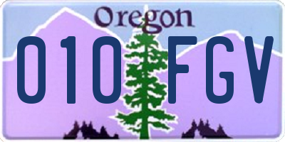 OR license plate 010FGV