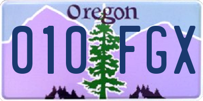 OR license plate 010FGX