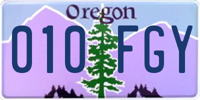 OR license plate 010FGY