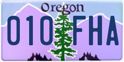 OR license plate 010FHA