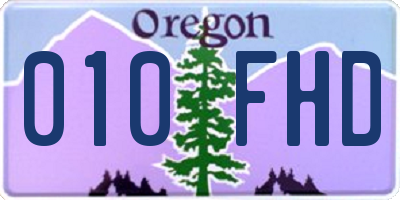 OR license plate 010FHD