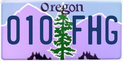 OR license plate 010FHG