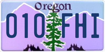 OR license plate 010FHI