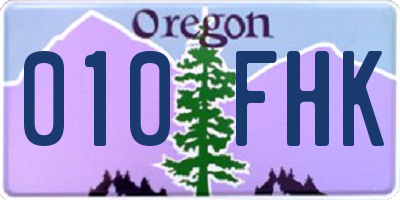 OR license plate 010FHK