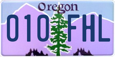 OR license plate 010FHL