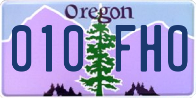 OR license plate 010FHO