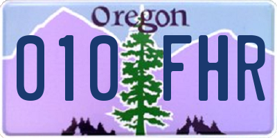 OR license plate 010FHR