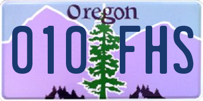 OR license plate 010FHS