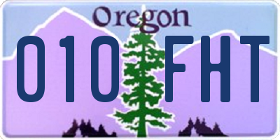 OR license plate 010FHT