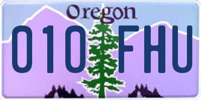 OR license plate 010FHU